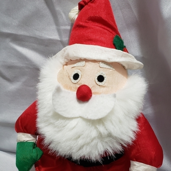 Vintage Nylon Santa Claus Stuffed Toy Year 1998 International Silver Co 9 Inch - Picture 2 of 10